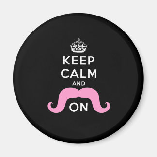 Synlig svart, Rosa Behålla Lugn och Mustache på Magnet