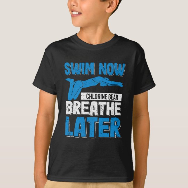 Synlig Swimming Bassäng Simma Nu Kloringutandning T Shirt (Framsida)