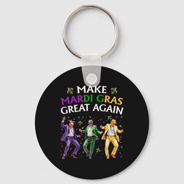 Synlig Trump Dancing Gör Mardi Gras Underbar igen Nyckelring (Framsida)