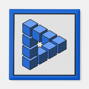 Synliga blå svarta Grått Omöjliga triangelblock Magnet