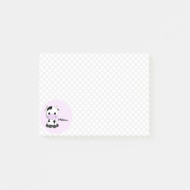 Synliga, söta, tecknad, prickflickor post-it block (Framsida)