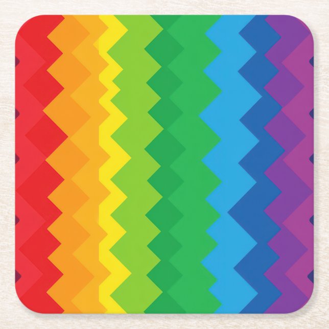 “Synlighet” – Ett abstrakt Pride-mönster #1 Underlägg Papper Kvadrat (Framsidan)