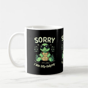 Synligt att jag är sen turtle med Retro Aesthetic Kaffemugg