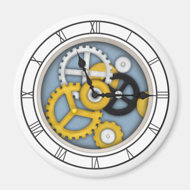 Synligt Clockwork Illusion Fanciendes Clock Art Bl Magnet (Framsidan)