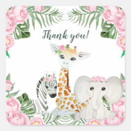 Synligt för jungeldjur i Flicka Fyrkantigt Klistermärke