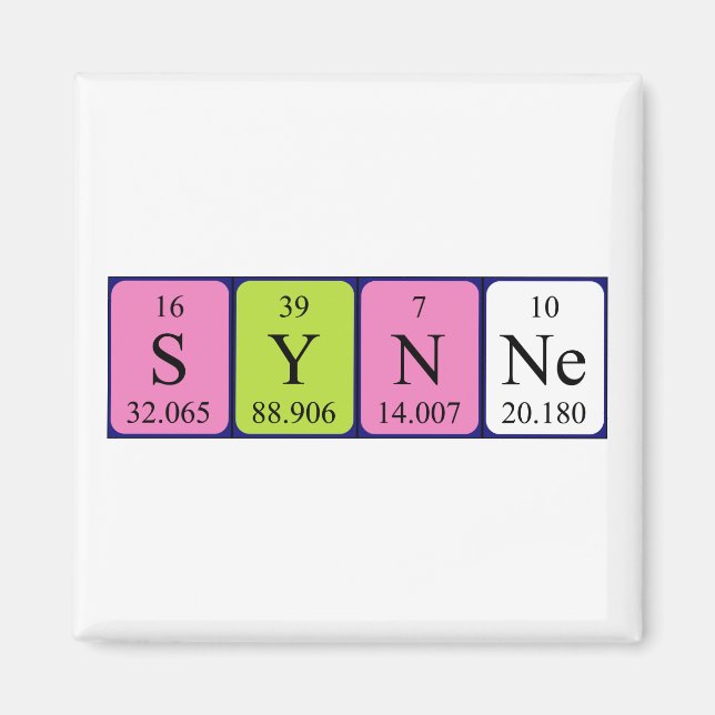 Synne Periodisk magnet bord namn (Framsidan)