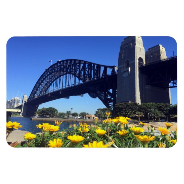 Synney bridge blommor magnet (Horisontell)