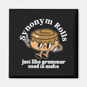 Synonym Rolls Grammar Pun Vintage Stil Magnet