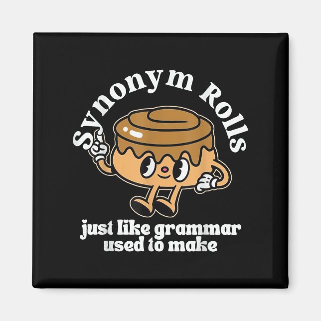 Synonym Rolls Grammar Pun Vintage Stil Magnet (Framsidan)