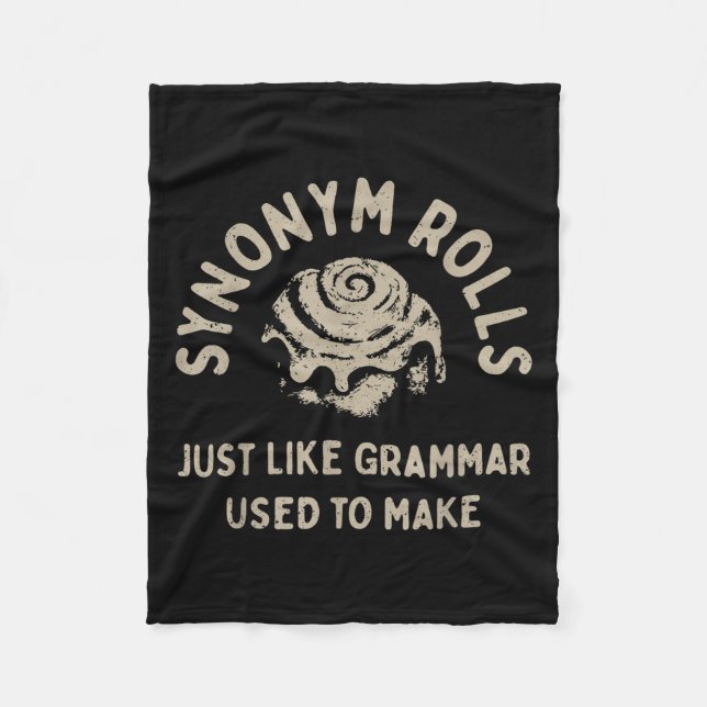 Synonym Rolls Joke Cinnamon Rolls Grammar Pun Funn Fleecefilt (Framsidan)