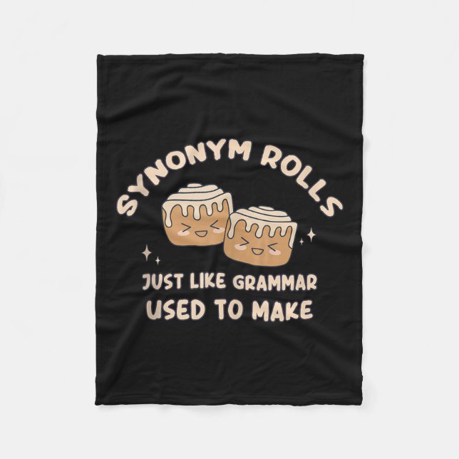 Synonym Rolls Joke Cinnamon Rolls Grammar Pun Funn Fleecefilt (Framsidan)