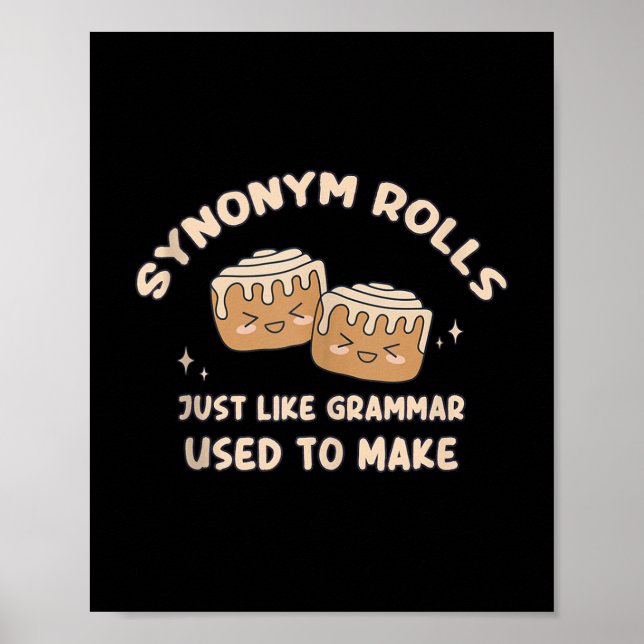 Synonym Rolls Joke Cinnamon Rolls Grammar Pun Funn Poster (Framsidan)