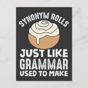 Synonym Rolls Meme English Grammar Teacher Pun Vykort