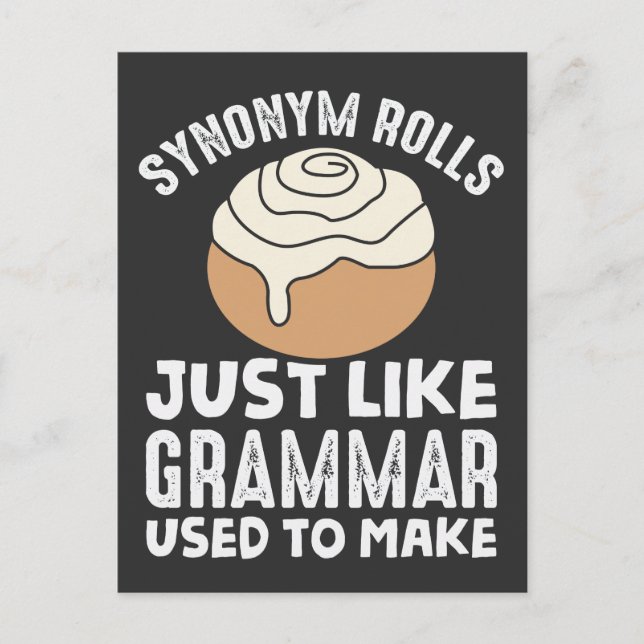 Synonym Rolls Meme English Grammar Teacher Pun Vykort (Framsida)