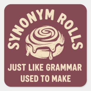 Synonym Rullar Precis Som Grammatik Används För At Fyrkantigt Klistermärke
