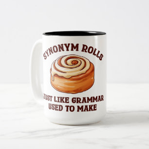 Synonyma rullar - precis som Grammar som används f Två-Tonad Mugg