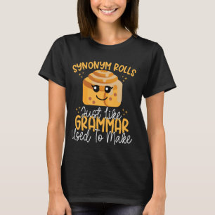 Synonyma rullar precis som grammar som används för t shirt