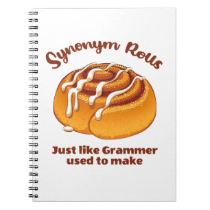 Synonyma rullar precis som Grammer som används för Anteckningsbok