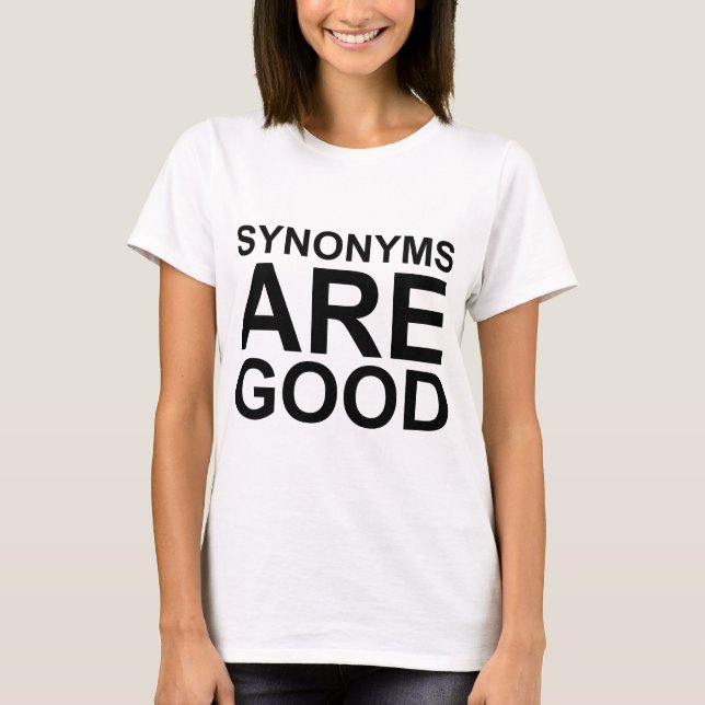 SYNONYMER ÄR BRA Ohyfsad Rolig Språk Skämt Tee (Framsida)