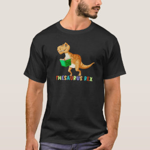 Synonymordbok Rex Reading Trex Dino Första skoldag T Shirt