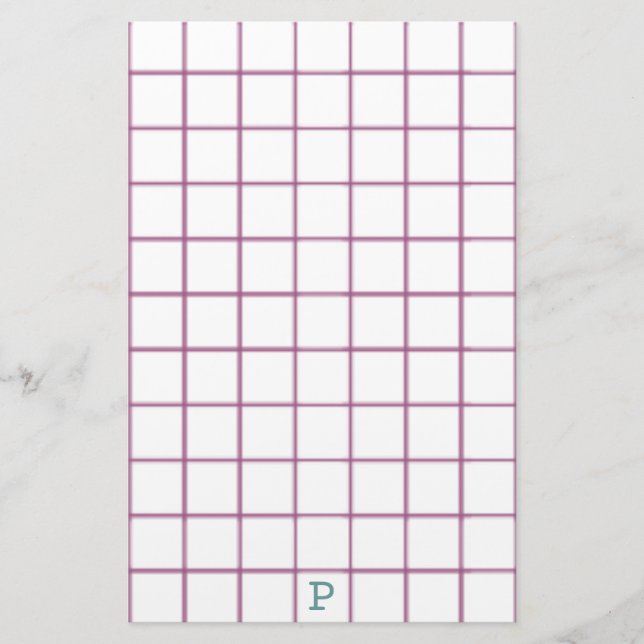 Synproblem Använda stor utskrift med Monogram Brevpapper (Framsida)