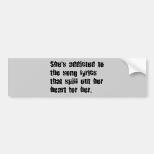 SYNPUNKTER FRÅN beroende SÅNG LYRICS HEART SPILL L Bildekal