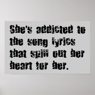 SYNPUNKTER FRÅN beroende SÅNG LYRICS HEART SPILL L Poster