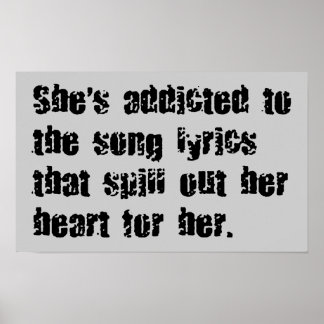 SYNPUNKTER FRÅN beroende SÅNG LYRICS HEART SPILL L Poster