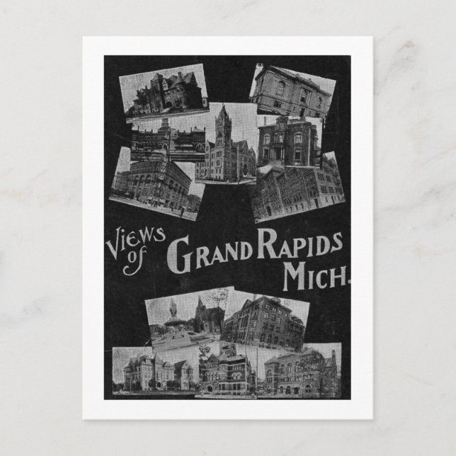 Synpunkter från Grand Rapids Michigan-Vintagen Vykort (Framsida)