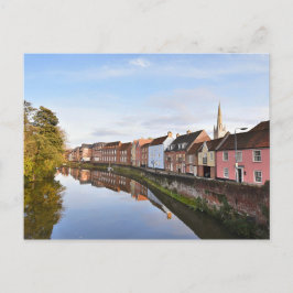 Synpunkter från Norwich Cathedral och River Wensum Vykort