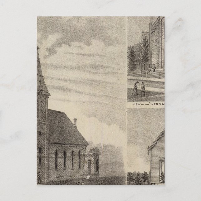 Synpunkter från tyska katolska kyrkor i Minnesota Vykort (Framsida)