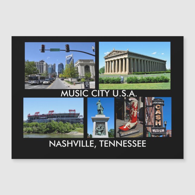 Synpunkter på Nashville Tennessee Magnetic Card (Framsida)