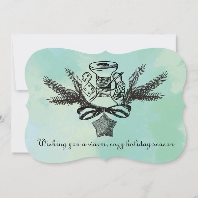 Synstföreställning: Julhandduk tillverkad med kärl Julkort (Framsida)