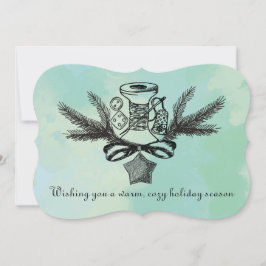 Synstföreställning: Julhandduk tillverkad med kärl Julkort