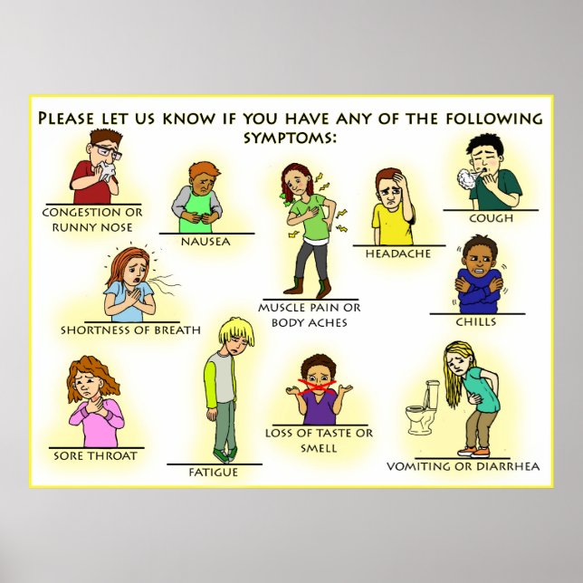 Synsymptom från Coronavirus Poster (Framsidan)