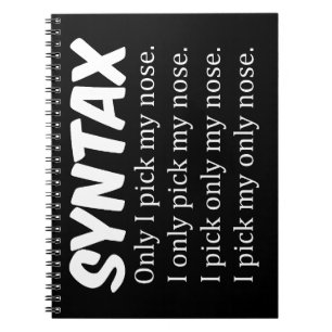 Syntax Funny Nose Picking Anteckningsbok