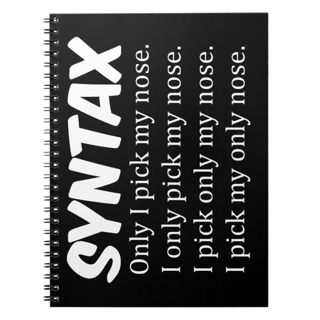 Syntax Funny Nose Picking Anteckningsbok (Framsidan)