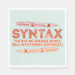 Syntax Funny Sentence-struktur Grammar Pappersservett