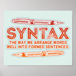 Syntax Funny Sentence-struktur Grammar Poster
