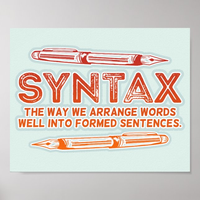 Syntax Funny Sentence-struktur Grammar Poster (Framsidan)