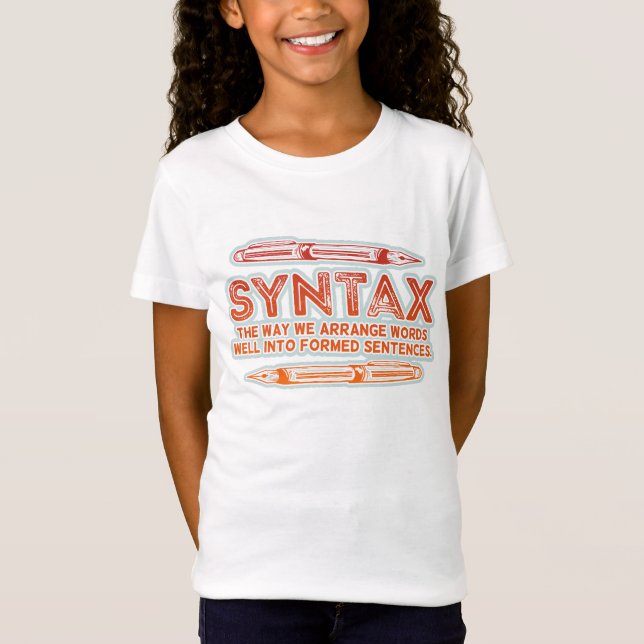 Syntax Funny Sentence-struktur Grammar T Shirt (Framsida)