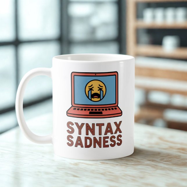 Syntax Sadness | Coding Burnout Design  Kaffemugg (Skapare uppladdad)