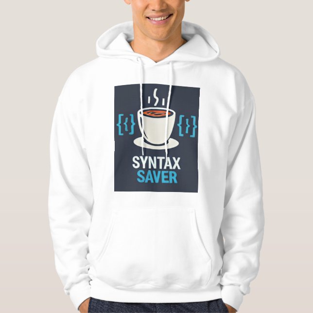 Syntax Saver Coffee & Code - Premium Tröja med Dra Hoodie (Framsida)