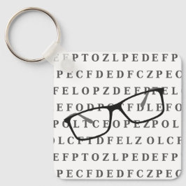 Syntestdiagram och glasögonmonogram för optiker nyckelring