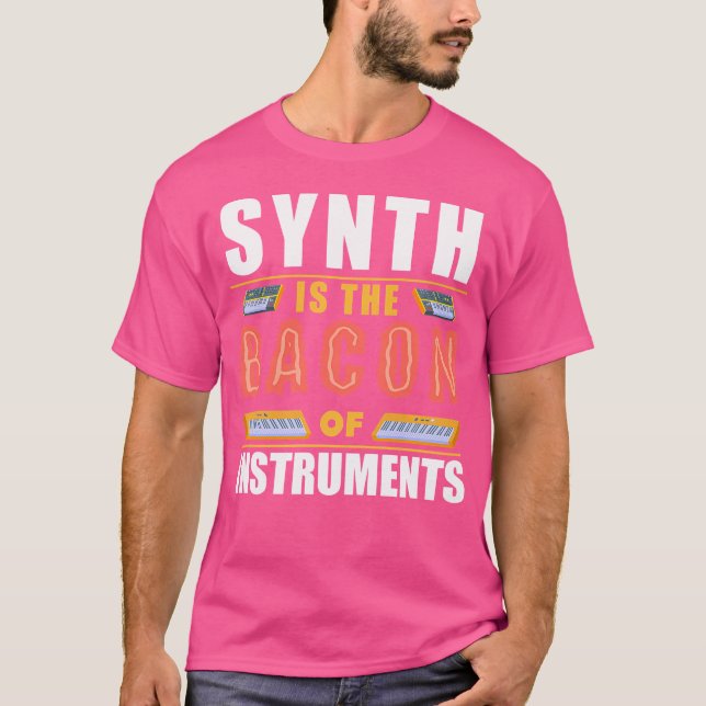 Synth är Bacon of Instruments Synth Roligt 80 T Shirt (Framsida)