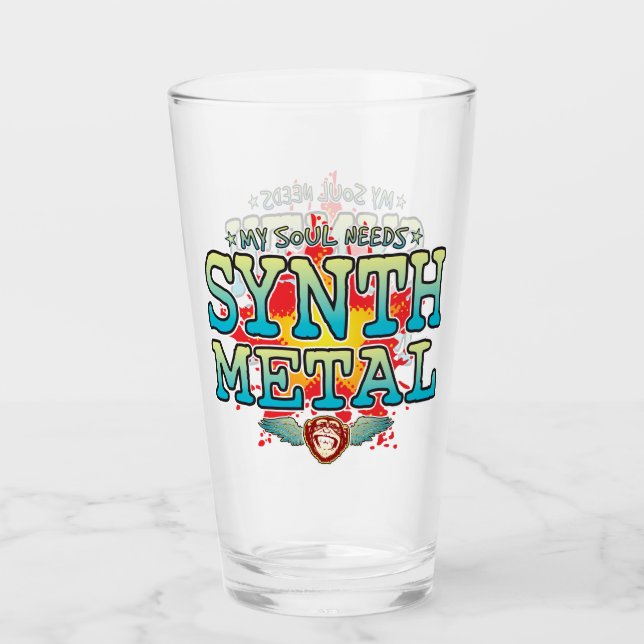 Synth Metall Soul Glass Tumbler Glaskopp (Framsida)
