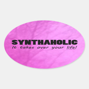 SynthaholLife Oval Sticker Ovalt Klistermärke