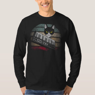 Synthesizer Cat Retro Synth Vaporwave Cat T Shirt