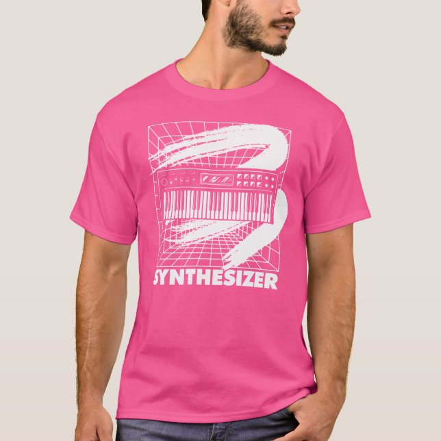 Synthesizer Dj Musik Techno Edm Synth Spelare T Shirt (Framsida)