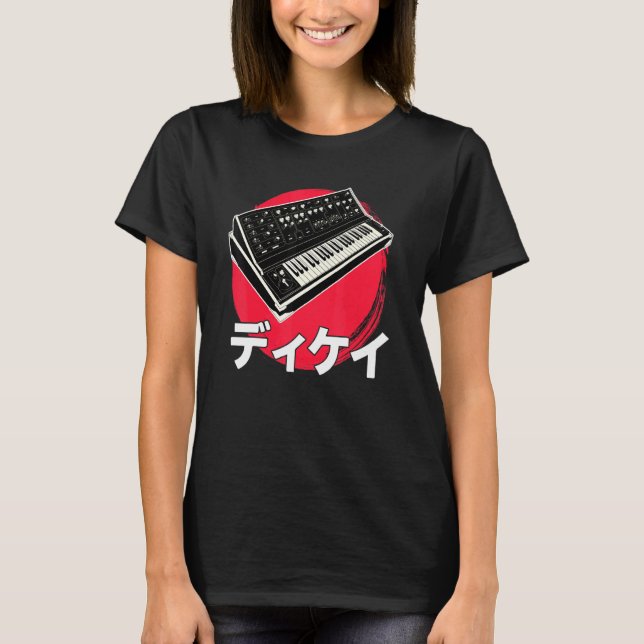 Synthesizer Japanalog Synthwave Techno Synth Synth T Shirt (Framsida)